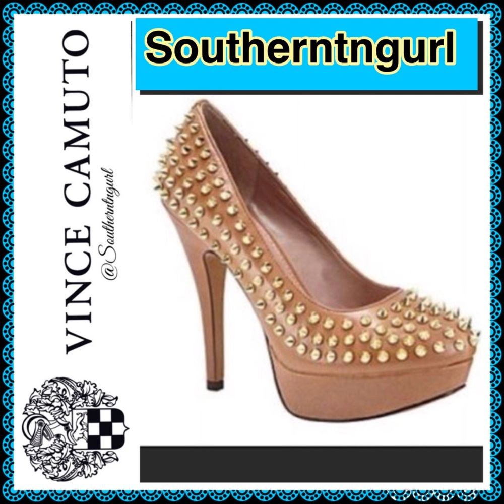 NWOT VINCE CAMUTOl  “ Madelyn “  SEXY Studded Spikes Platforms/ Heels
